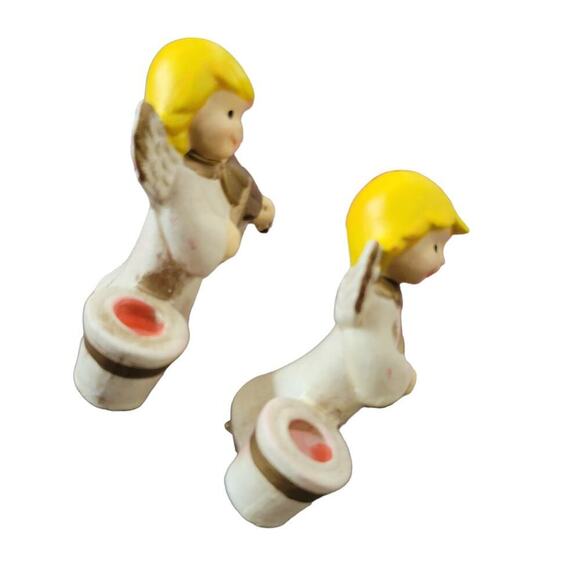 Vintage Colonial Candle Angel Candle Holders Set of 2 Korea - Picture 6 of 8